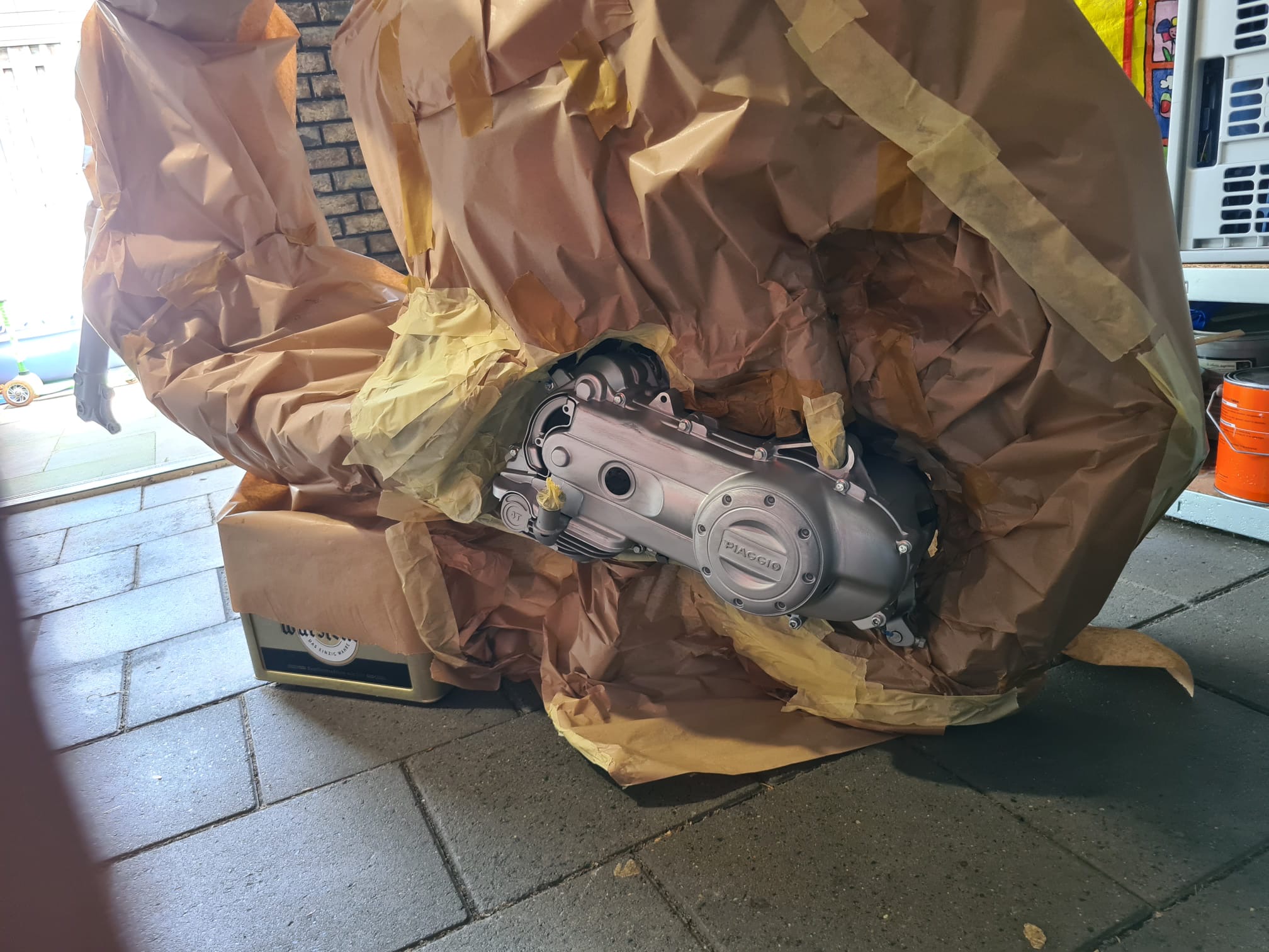 Na – Piaggio zip carterkap zwart gespoten